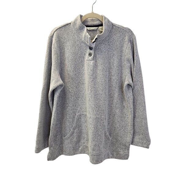 Orvis Quarter Button Kangaroo Pocket Sweatshirt Size Large - Picture 1 of 6